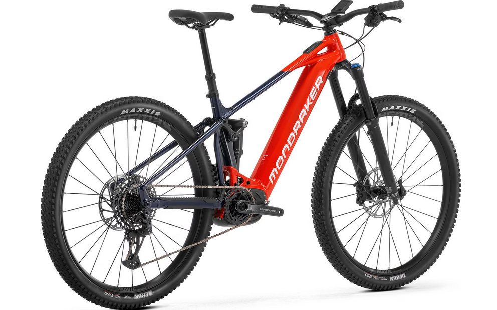 VTT Électrique Tout-Suspendu Mondraker Chaser R 12V 750Wh Bosch 100 Nm 29'' Rouge Bleu 2025