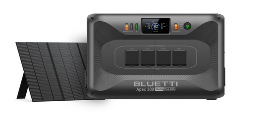 Bluetti Apex 300+350W panel solar portatil Energía que se adapta: desde el hogar hasta la caravana y fuera de la red.