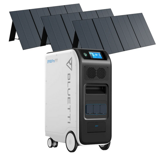 BLUETTI EP500Pro Estación de energía solar | 3.000 W 5.100 Wh - 3 panel solar portatil 1050W