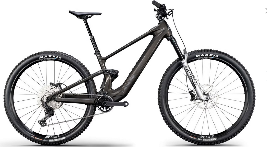 Bicicleta de montaña eléctrica de doble suspensión Lapierre e-Zesty AM 8.4, Shimano de 12 velocidades, batería de 480 Wh, motor Fazua, par de 60 Nm, ruedas de 29", color gris