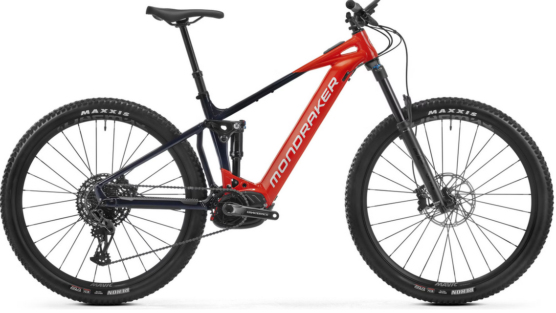 VTT Électrique Tout-Suspendu Mondraker Chaser R 12V 750Wh Bosch 100 Nm 29'' Rouge Bleu 2025