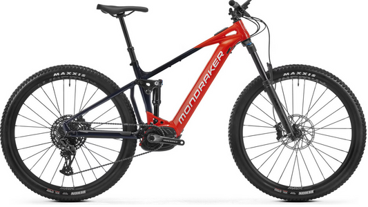 VTT Électrique Tout-Suspendu Mondraker Chaser R 12V 750Wh Bosch 100 Nm 29'' Rouge Bleu 2025