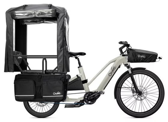 Vélo Cargo Longtail Électrique O2 Feel Equo 7.4 Mid Shimano Nexus 5V 835 Wh 20/26'' Blanc Pack Family Extra