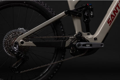 Bicicleta de montaña eléctrica Santa Cruz Vala Carbone C 12V MX con suspensión total (29/27,5''), color gris, Bosch, 100 Nm