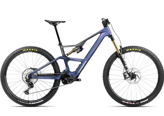 VTT Électrique Tout-Suspendu Orbea Rise LT M10 12V 630 Wh Shimano 85 Nm 29'' Bleu Tanzanite Carbon View 2025