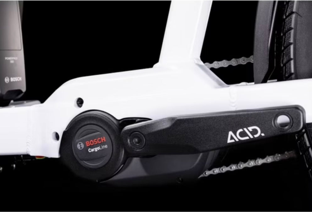 Bicicleta eléctrica de carga Cube Cargo Hybrid 500 Enviolo Cargo 500 Wh 20/27,5'' Blanco Flash