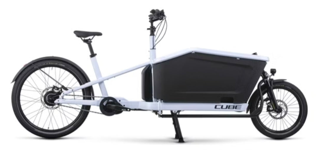 Bicicleta eléctrica de carga Cube Cargo Hybrid 500 Enviolo Cargo 500 Wh 20/27,5'' Blanco Flash